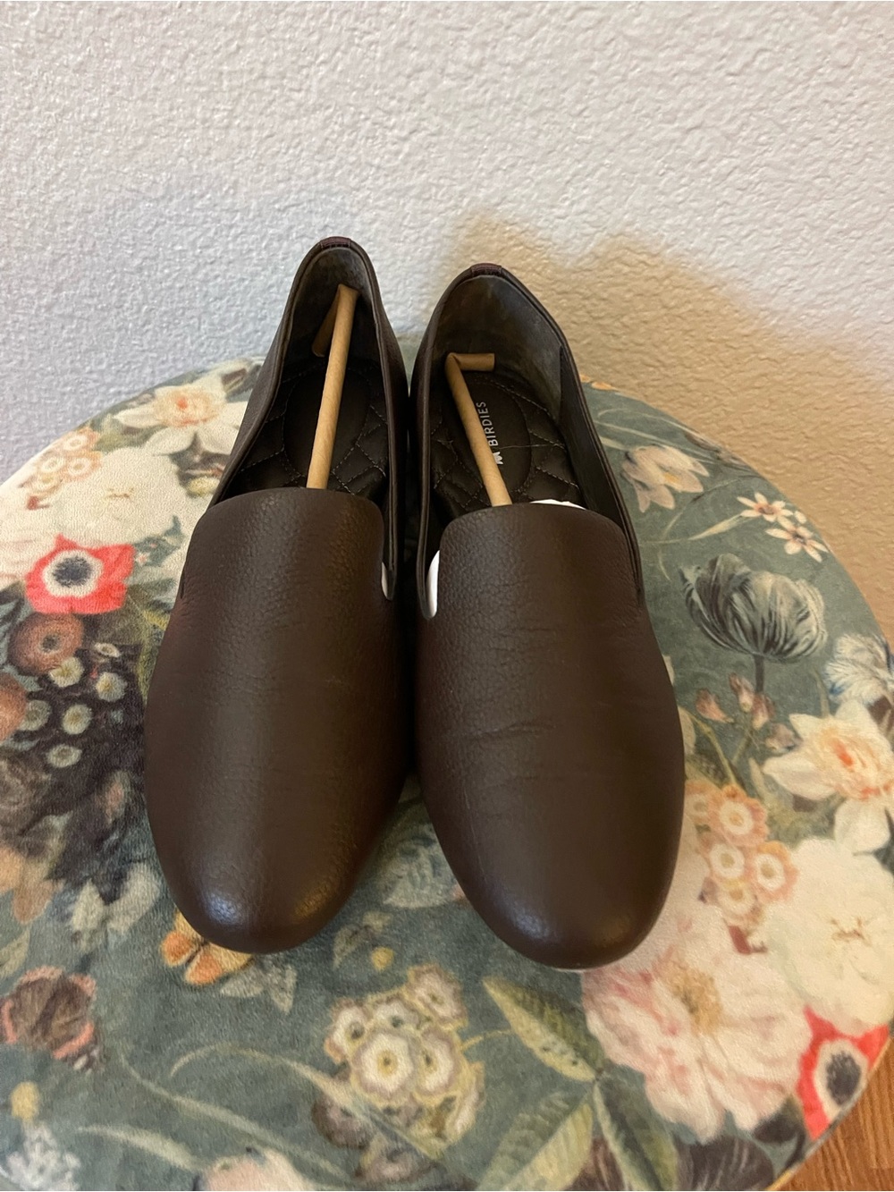 Birdies Dark Brown Leather-Look Slip-On Loafers